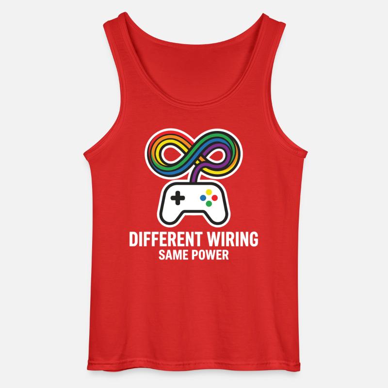 Different Wiring Same Power Gaming Motiv - Gildan Männer Tank Top - Rot