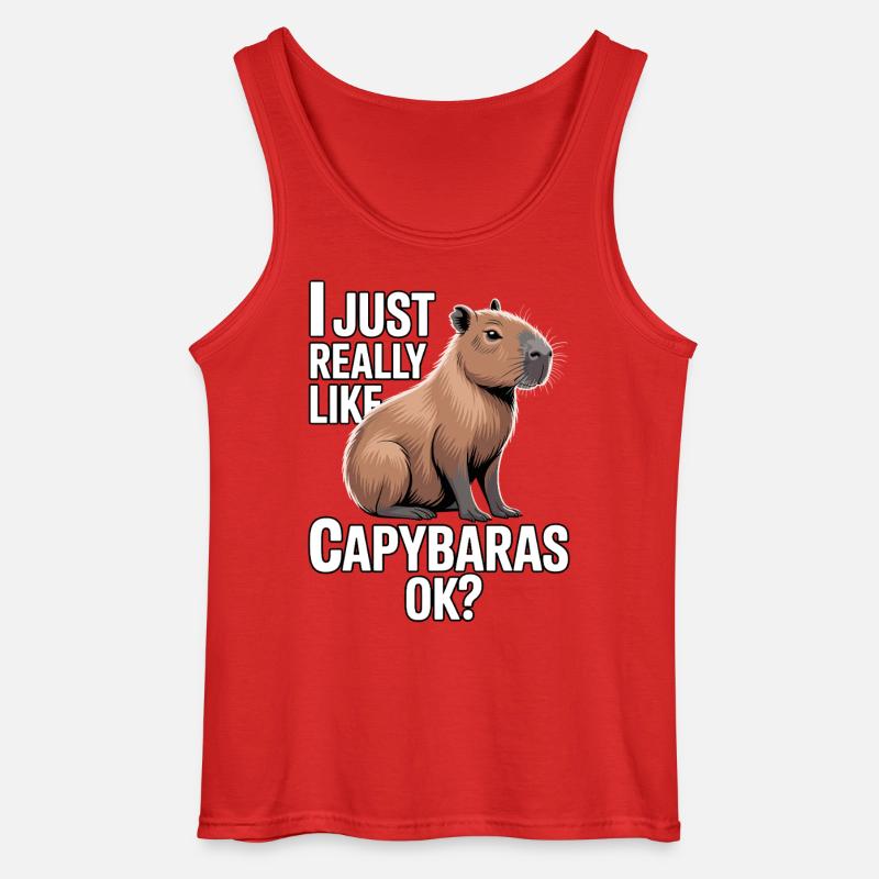 Capybara, I just really like capybaras - Gildan Männer Tank Top - Rot