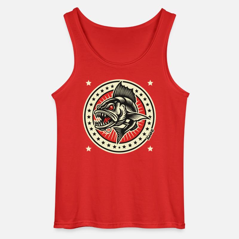 Barracuda Badge Emblem - Gildan Men’s Tank Top - red