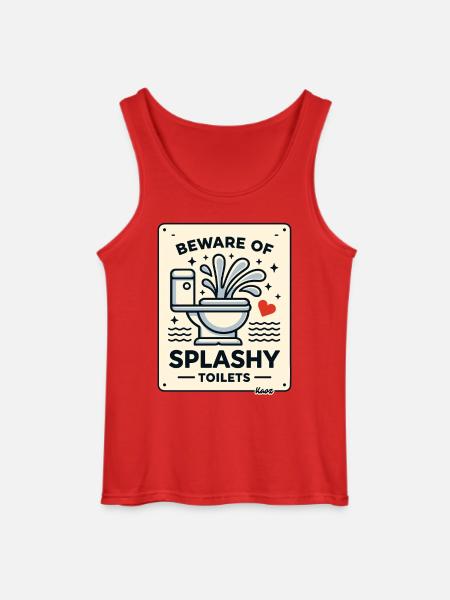 Vorsicht: Splashy Toilets-Schild - Gildan Männer Tank Top - Rot