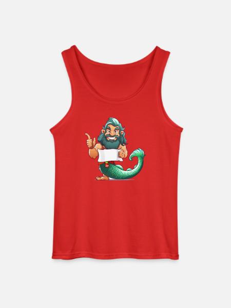 Sea hero with beard and fin - Gildan Men’s Tank Top - red