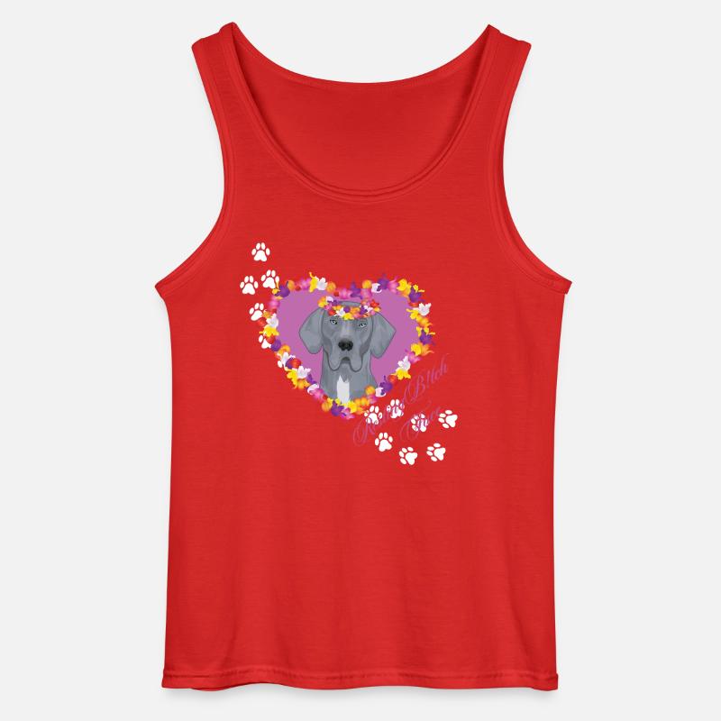 Resting B!tch Face Great Dane - Gildan Men’s Tank Top - red