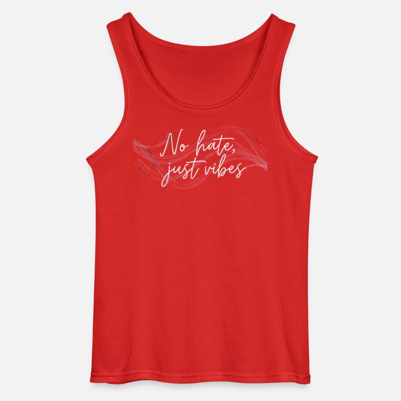 No Hate Just Vibes - Gildan Männer Tank Top - Rot
