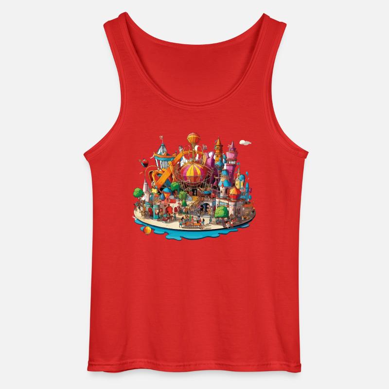 Farbenfrohe Freizeitinsel - Gildan Männer Tank Top - Rot