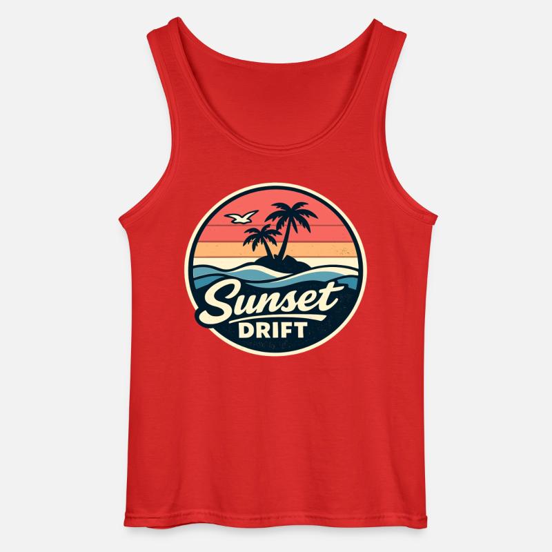 Sunset Drift - Gildan Männer Tank Top - Rot
