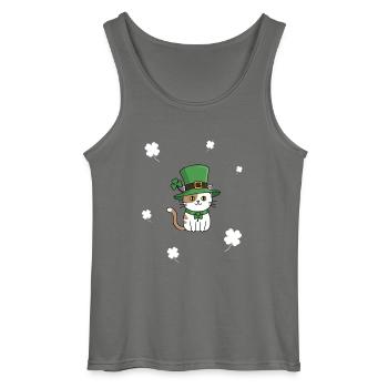 Chat de la Saint-Patrick - Débardeur Gildan Homme - charbon - Devant - AI Model Male 185 dark (185cm)