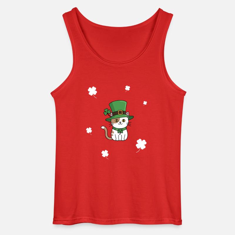 St. Patrick's Day Katze - Gildan Männer Tank Top - Rot