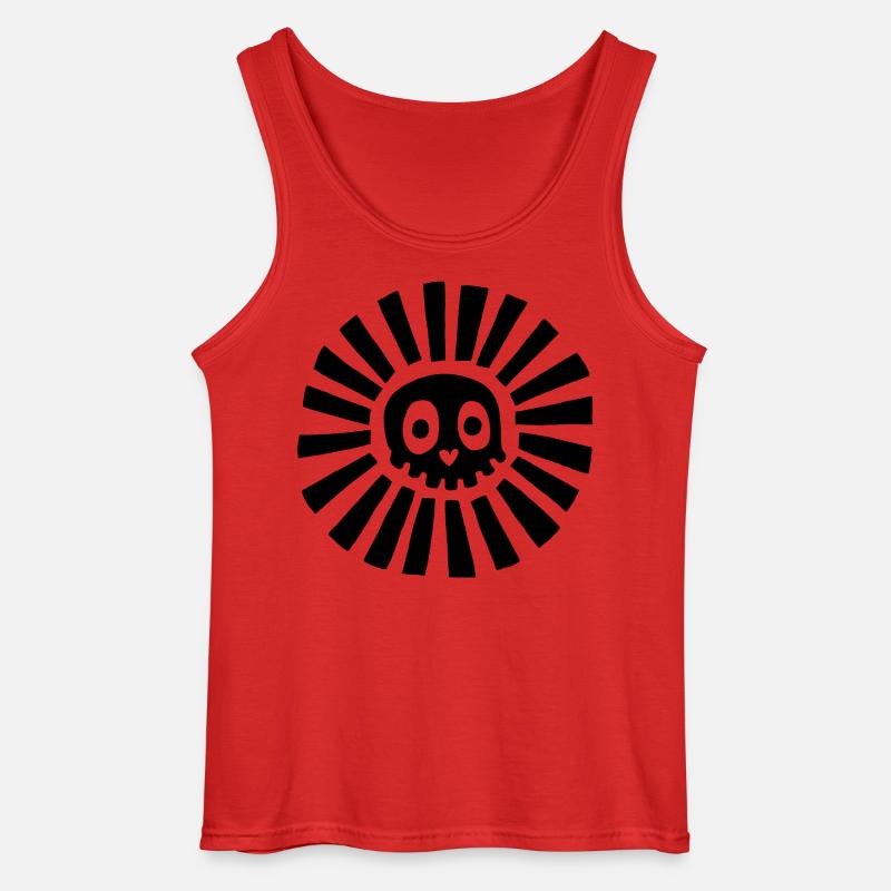 Schwarzer Sonnenschädel - Gildan Männer Tank Top - Rot