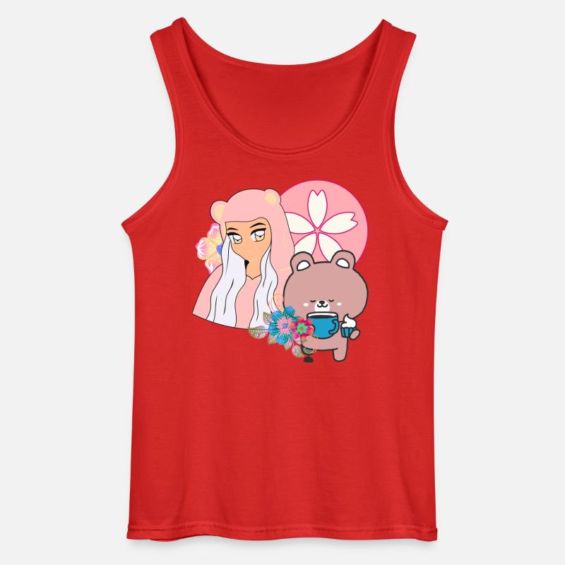 Kawaii Bär & Inklusive Teezeit - Gildan Männer Tank Top - Rot