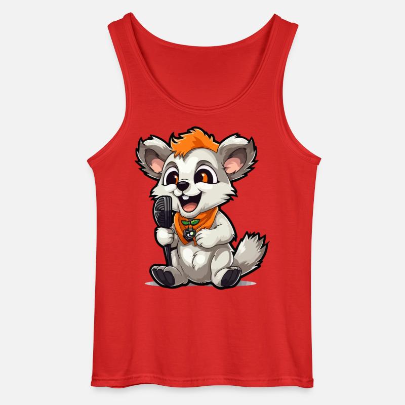 Singtierchen mit Mikrofon - Gildan Männer Tank Top - Rot