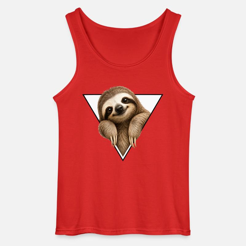 Sloth in triangle design - Gildan Men’s Tank Top - red