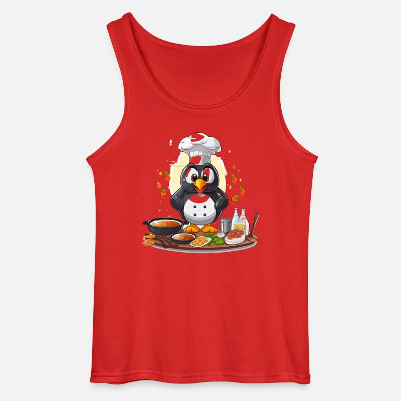 Küchenpinguin Chef Design - Gildan Männer Tank Top - Rot