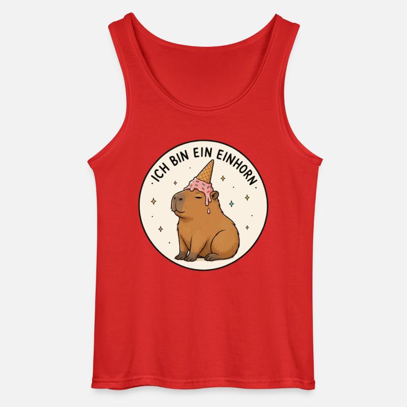 Capybara Einhorn - Gildan Männer Tank Top - Rot