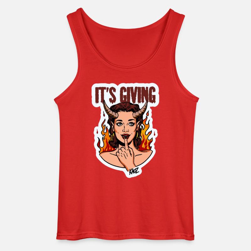 Devilish Diva Flame - Gildan Men’s Tank Top - red