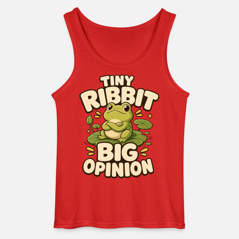 Tiny Ribbit Big Opinion Frosch - Gildan Männer Tank Top - Rot