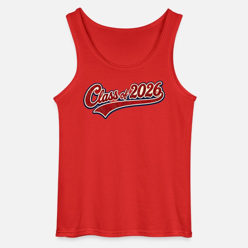 Class 2026 Retro Script - Gildan Men’s Tank Top - red