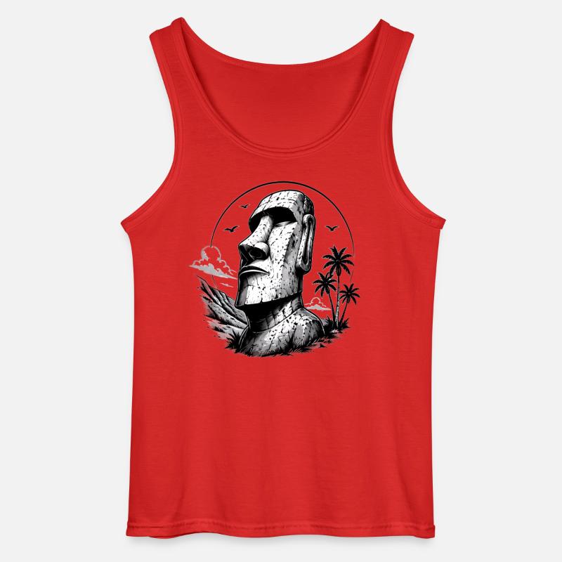 Moai Osterinsel Statue  - Gildan Männer Tank Top - Rot