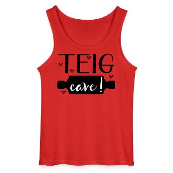 Sprüche Backen Teigrolle - Gildan Männer Tank Top - Rot - Vorne - AI Model Male 185 dark (185cm)