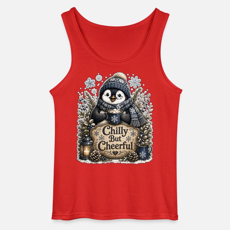 Chilly But Cheerful - Gildan Männer Tank Top - Rot