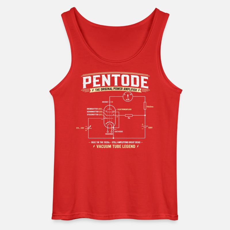 Pentode - Eine Legende der Röhrenelektronik - Gildan Männer Tank Top - Rot