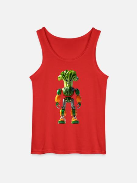 Farbenfroher Veggie-Roboter - Gildan Männer Tank Top - Rot