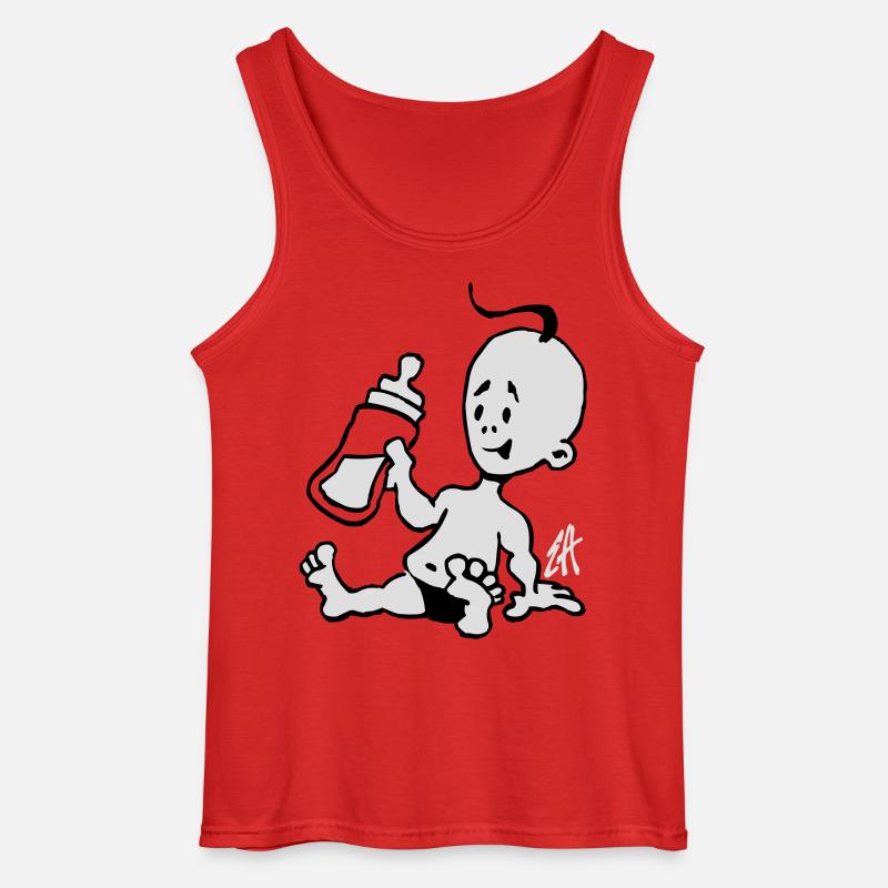 Baby mit einer Milchflasche - Gildan Männer Tank Top - Rot