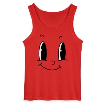 Lustiges Gesicht großen Augen - Gildan Männer Tank Top - Rot - Vorne - AI Model Male 185 dark (185cm)