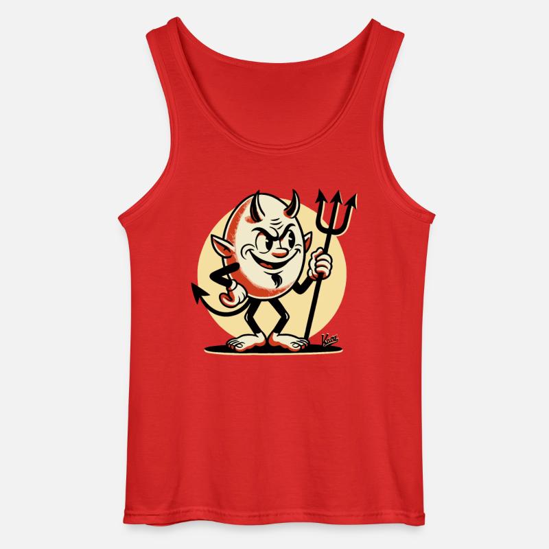 The Evil Egg Devil - Gildan Men’s Tank Top - red
