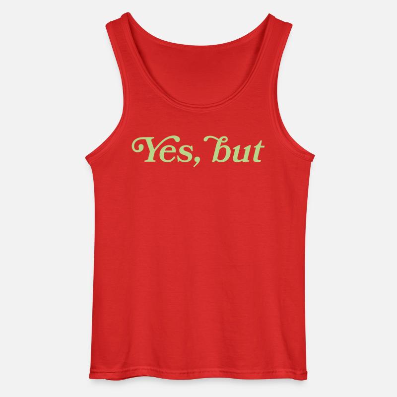 Yes, but – Minimalist statement - Gildan Men’s Tank Top - red
