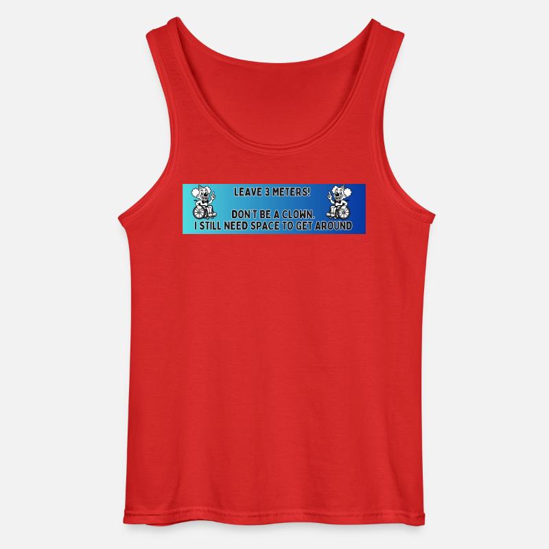 Autoaufkleber eines Rollstuhlclowns # - Gildan Männer Tank Top - Rot