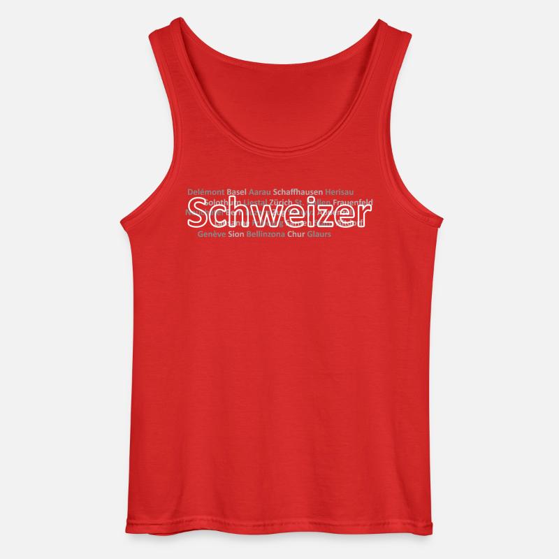 Schweizer Städte Schweizer - Gildan Männer Tank Top - Rot