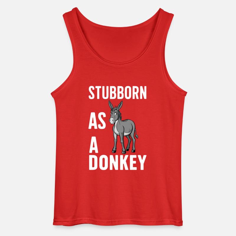 Stubborn as a Donkey - Gildan Männer Tank Top - Rot