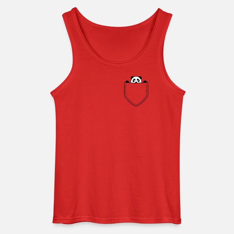 Panda in der Tasche - Gildan Männer Tank Top - Rot