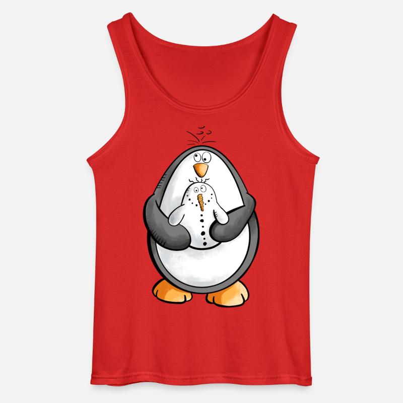 Pinguin und Schneemann sind beste Freunde - Gildan Männer Tank Top - Rot