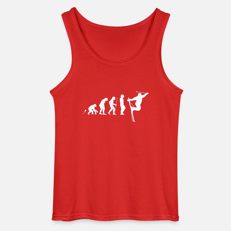 Ski Spaß Evolution Fun Shirt - Gildan Männer Tank Top - Rot