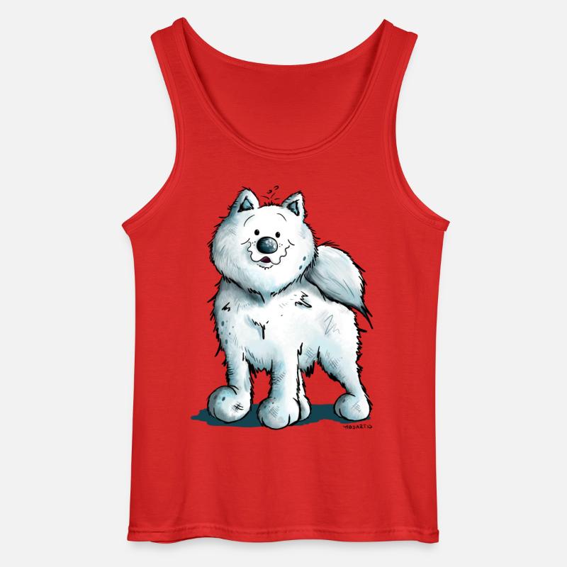 Søde Samojedhund - Gildan tanktop til mænd - rød