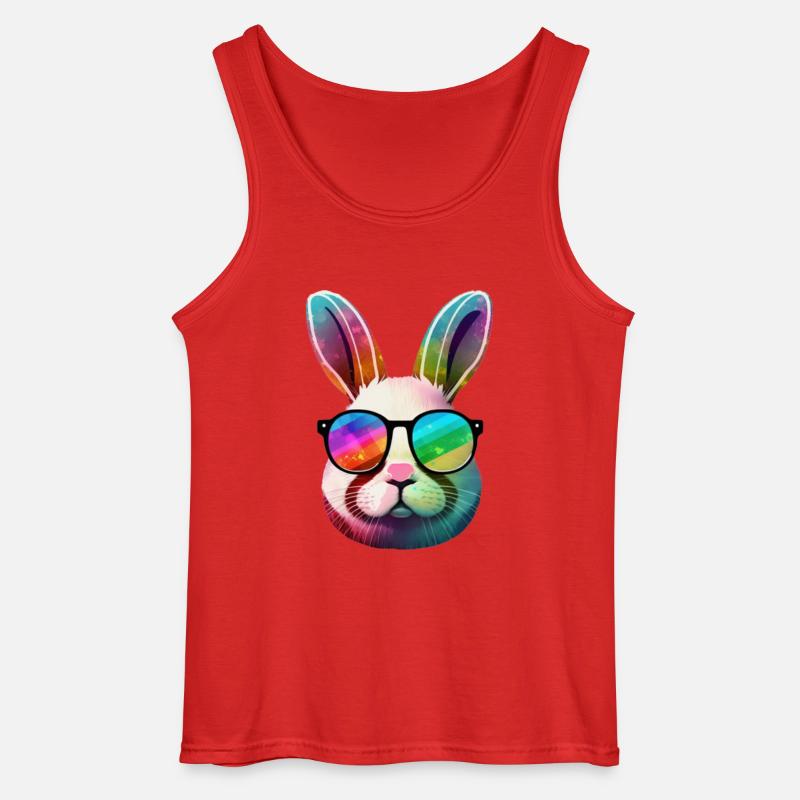 Rainbow Prism Bunny Sonnenbrille - Gildan Männer Tank Top - Rot