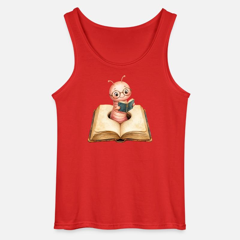 Bücherwurm - Gildan Männer Tank Top - Rot