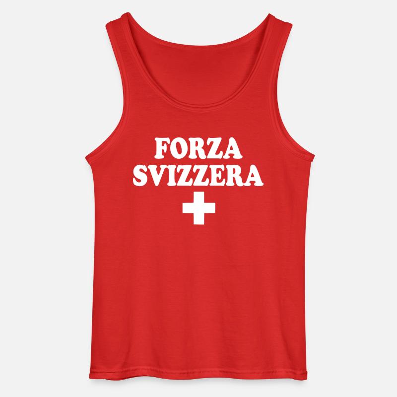Schweizer Stärke - Gildan Männer Tank Top - Rot