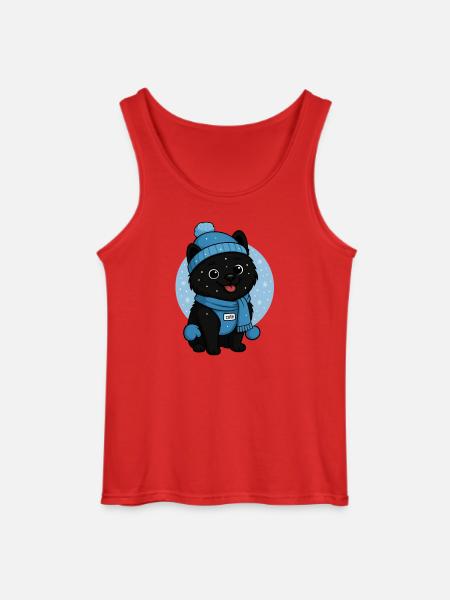 Cuddly Dog Winter Magic - Gildan Men’s Tank Top - red