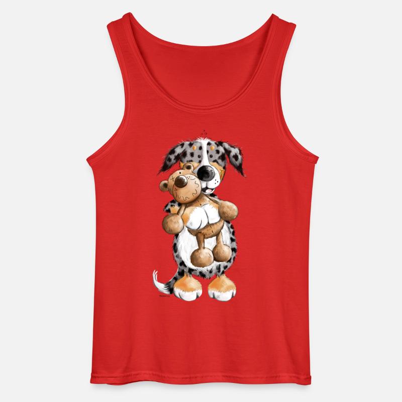 Australian Shepherd mit Teddy - Gildan Männer Tank Top - Rot