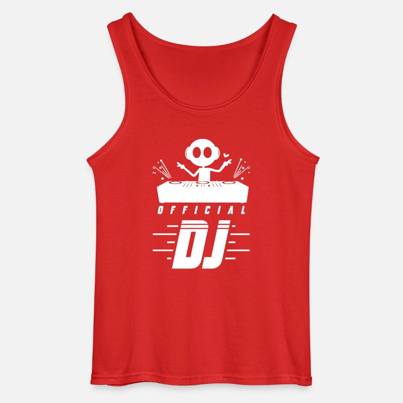 Dj Turntables - Gildan Men’s Tank Top - red