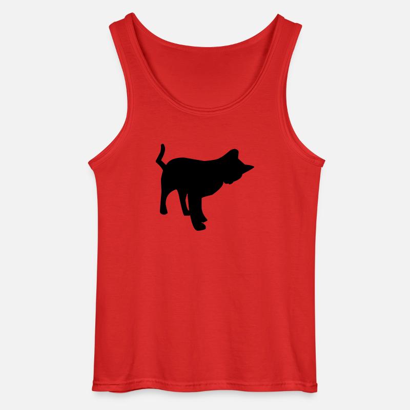 Spielende Katze - Gildan Männer Tank Top - Rot