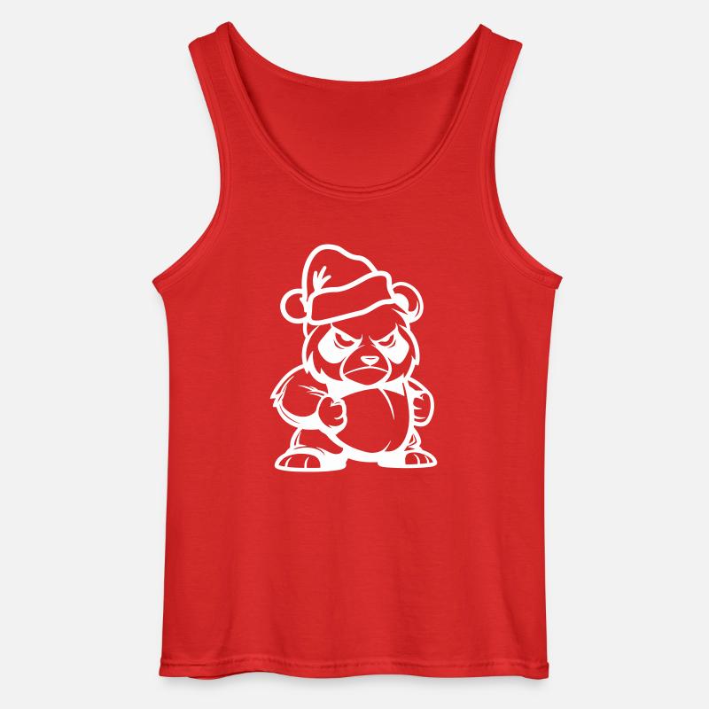 Pandabär Weihnachten Comic - Gildan Männer Tank Top - Rot