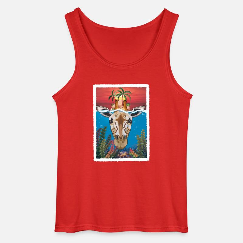 Giraffe unter Wasser 2 - Gildan Männer Tank Top - Rot