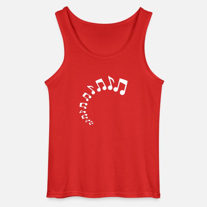 Mange musiknoder Ikoner Melodi Musikalske Noter Lyd - Gildan tanktop til mænd - rød