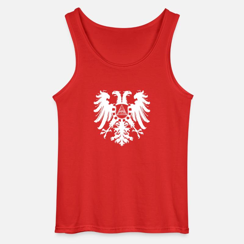 White Illuminati Eagle - Gildan Men’s Tank Top - red