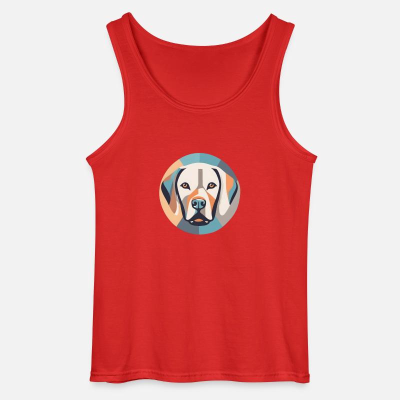 Geometrischer Labrador - Gildan Männer Tank Top - Rot