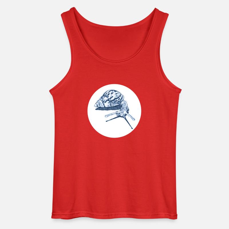 snail with shadow scribble art - Gildan Männer Tank Top - Rot