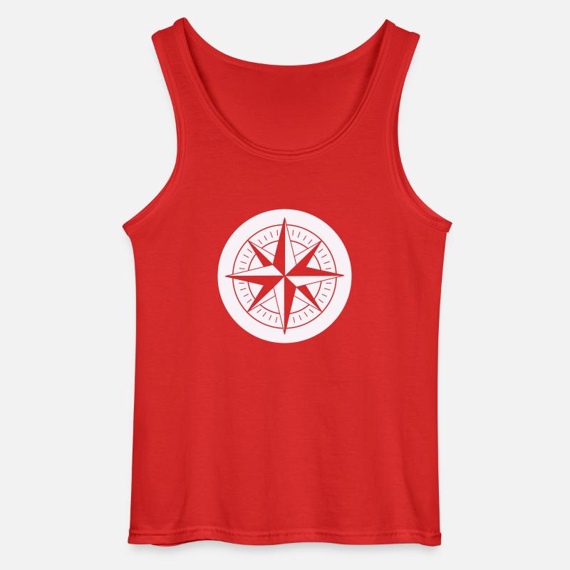 Kompass - Gildan Männer Tank Top - Rot